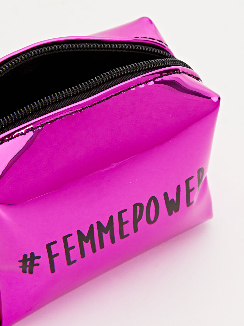 Fuşya Parlak Görünümlü Bozuk Para Cüzdan-2