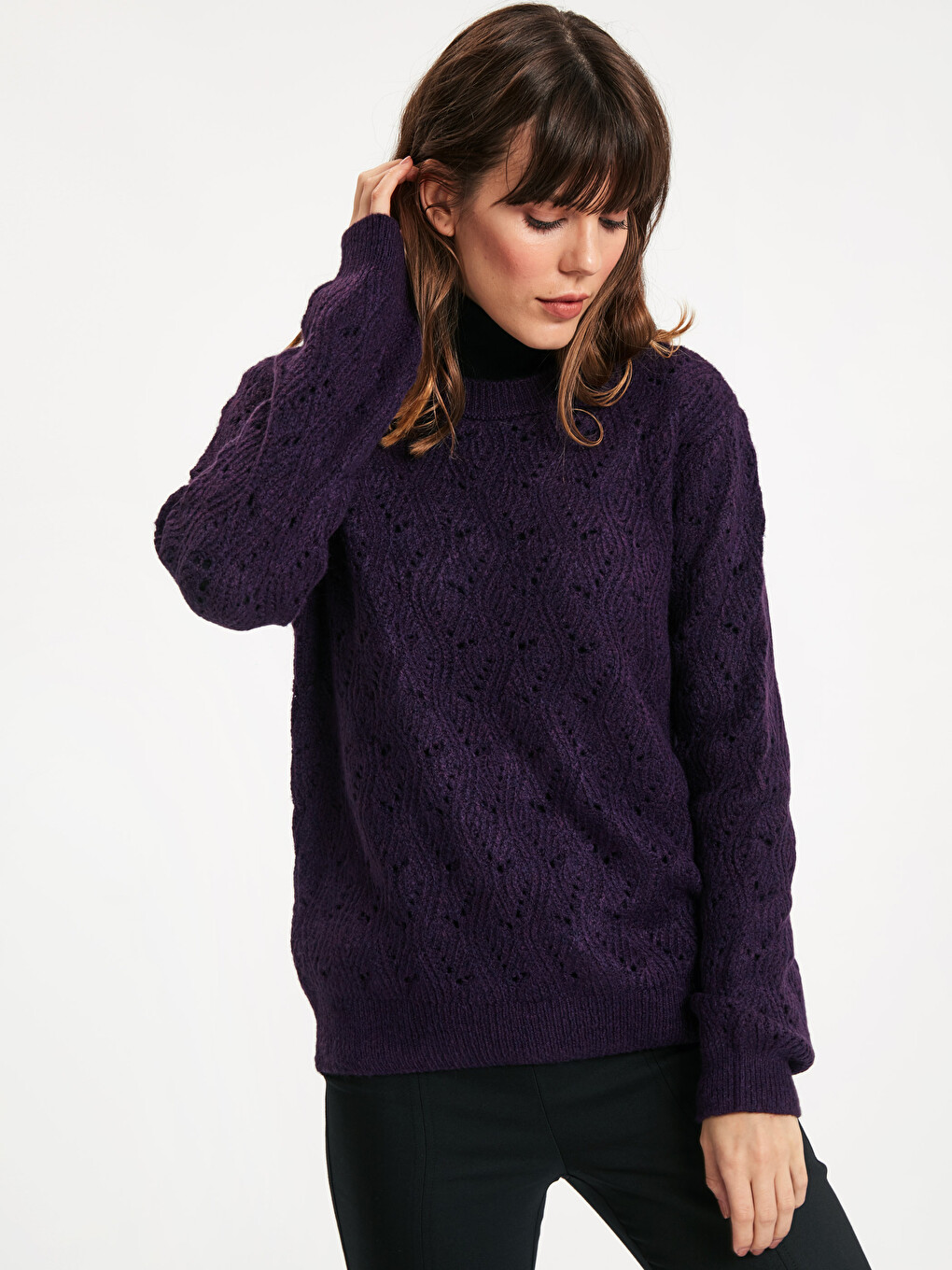 Self-Patterned Tricot Jumper