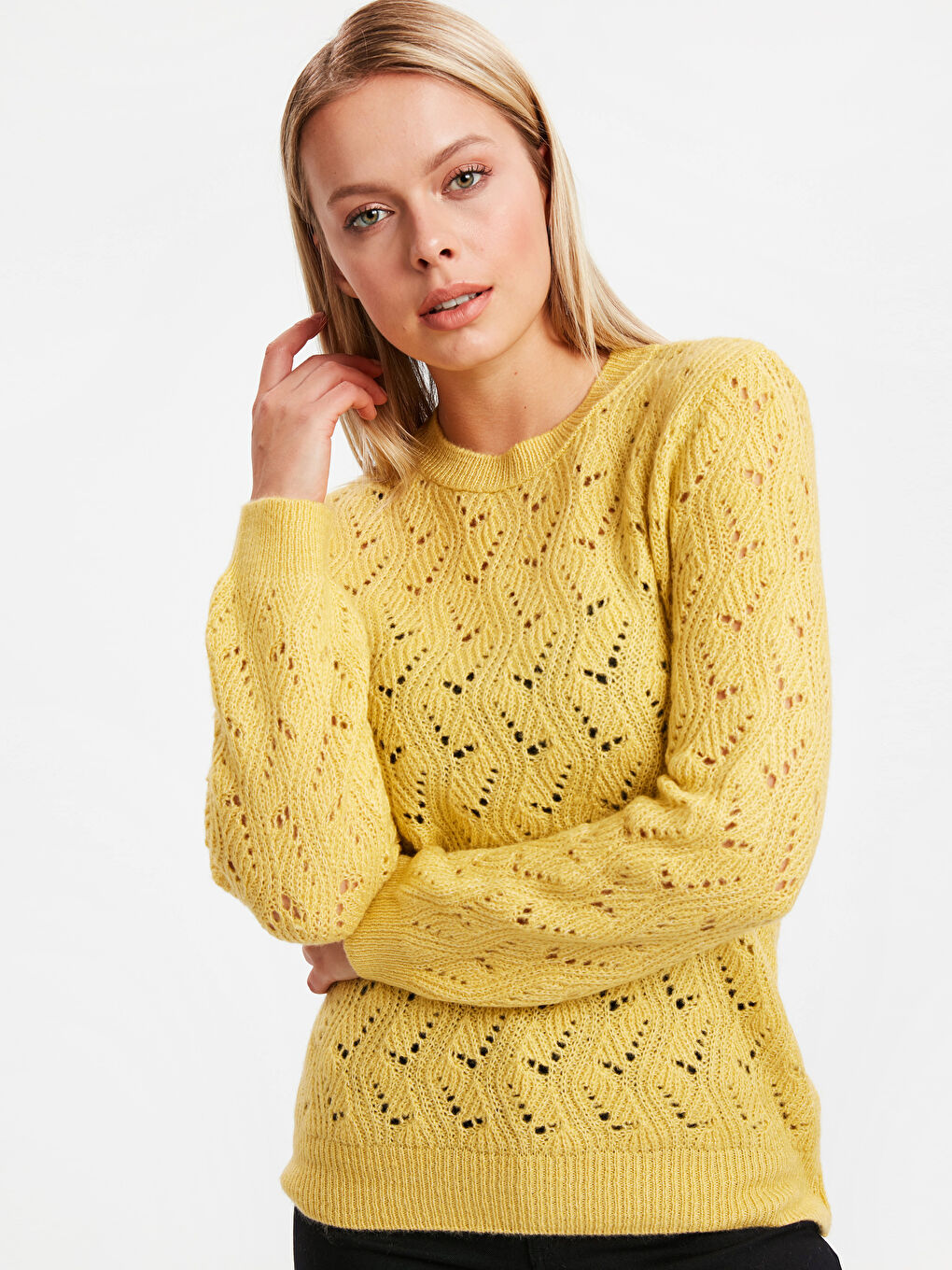 Self-Patterned Tricot Jumper