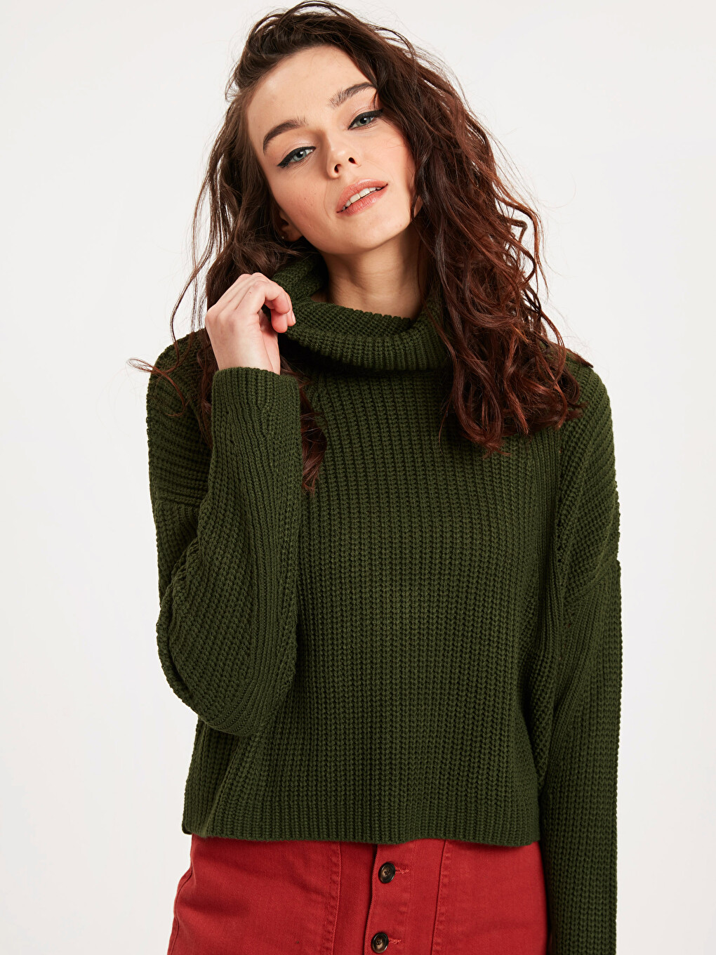 Woman Green Sweater