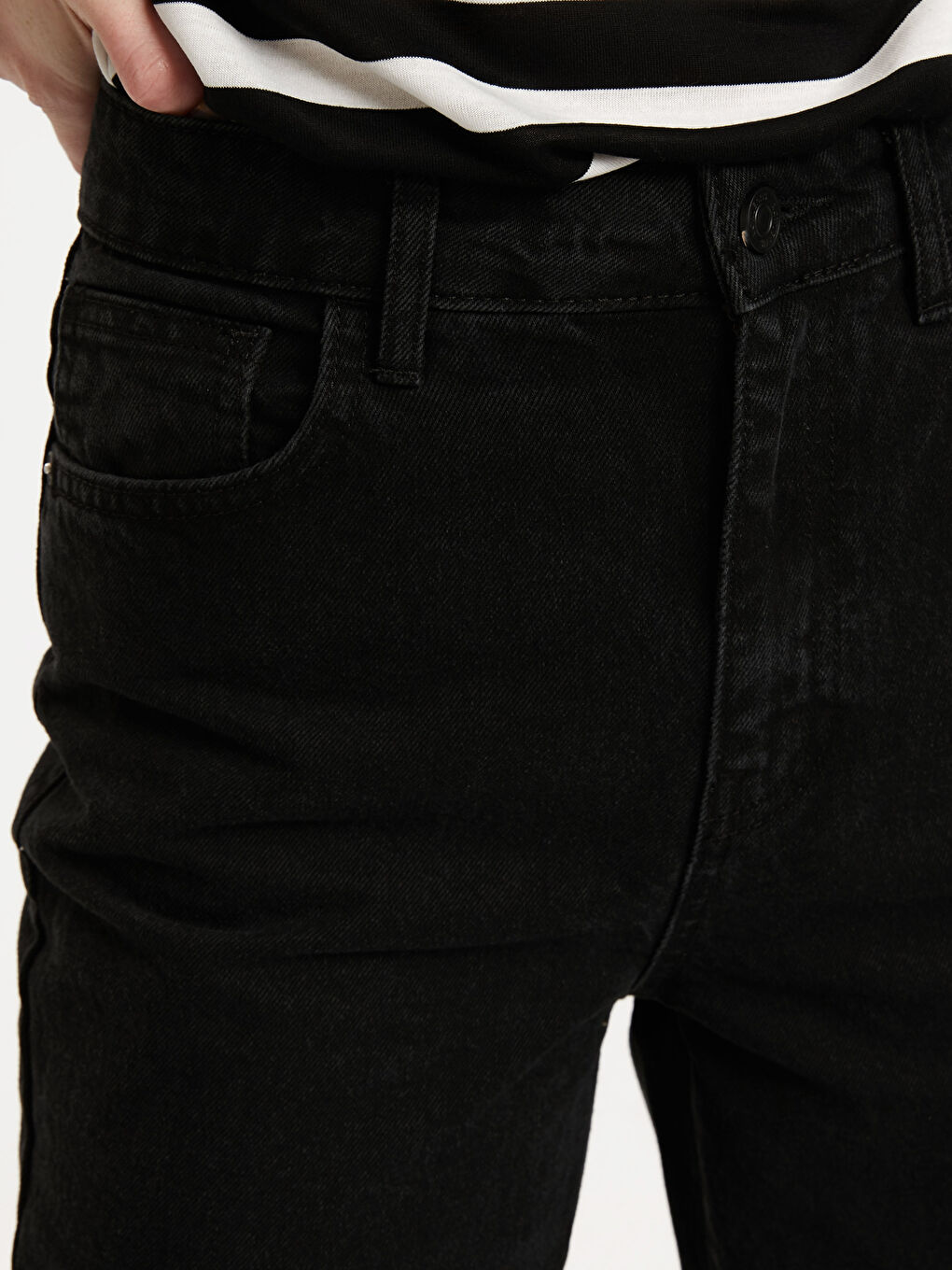 Siyah Rodeo Jean Pantolon-3