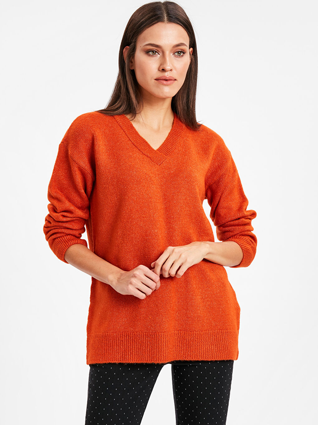 LCWAIKIKI Basic Woman ORANGE Sweater -8WN793Z8-LBL