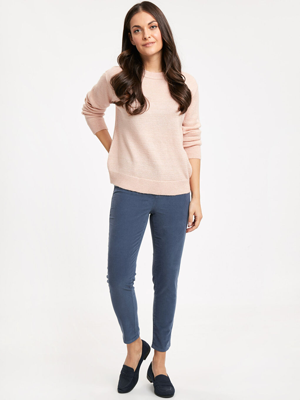 Women's Crew Neck Knit Sweater  -2