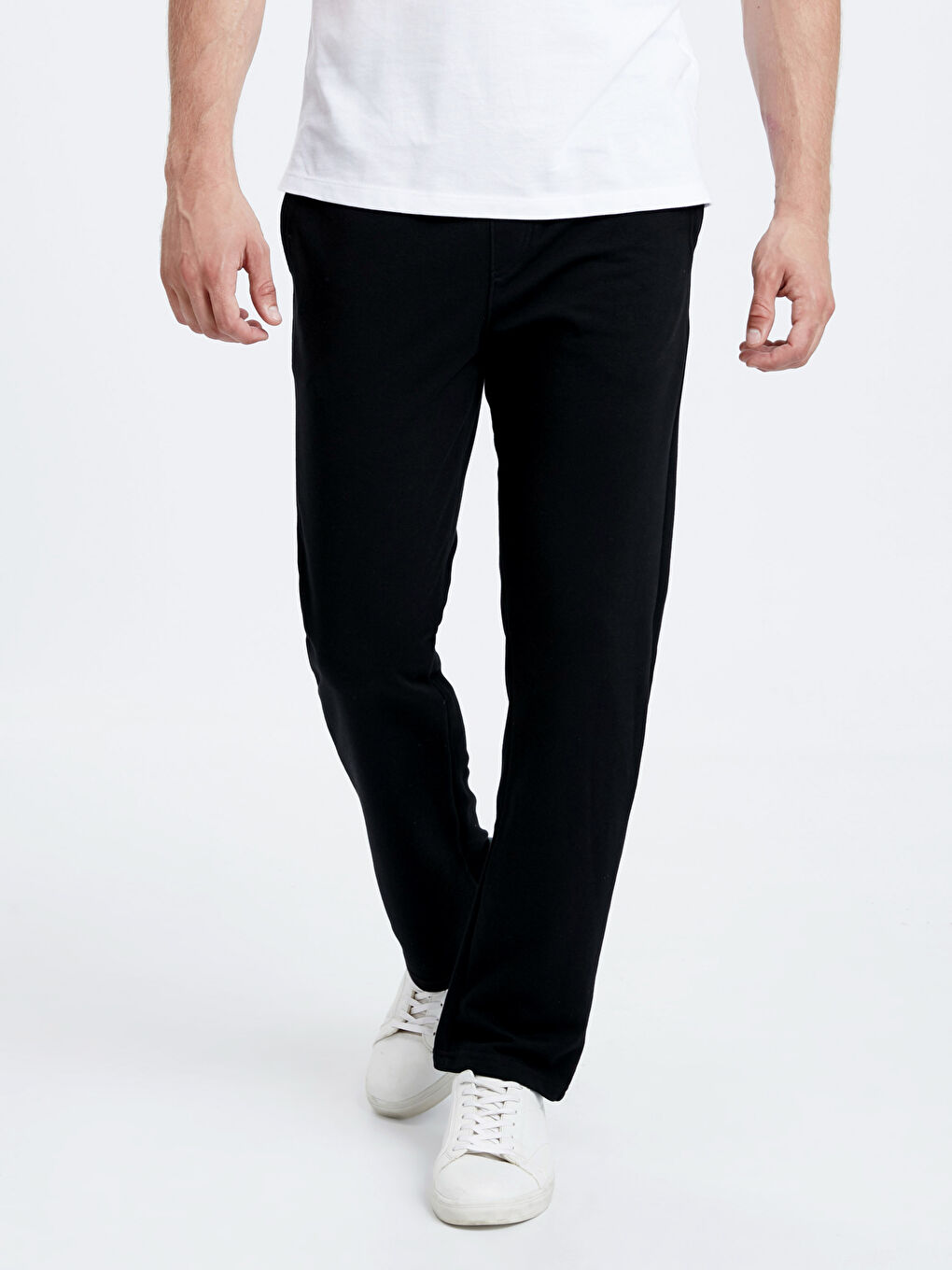 Siyah Standart Kalıp Erkek Eşofman Altı-1