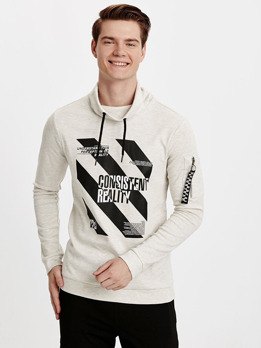 Siyah-Beyaz-Turuncu Sweatshirt