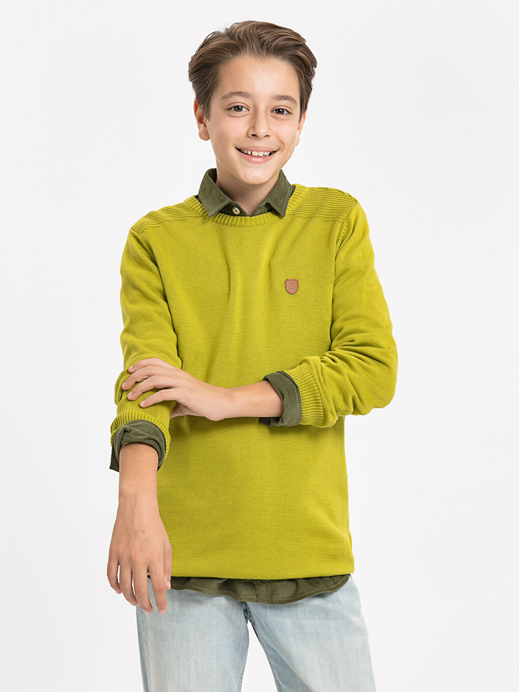 LCW Kids Pulover Verde Băiat - 8W0178Z4-KAF | LC Waikiki