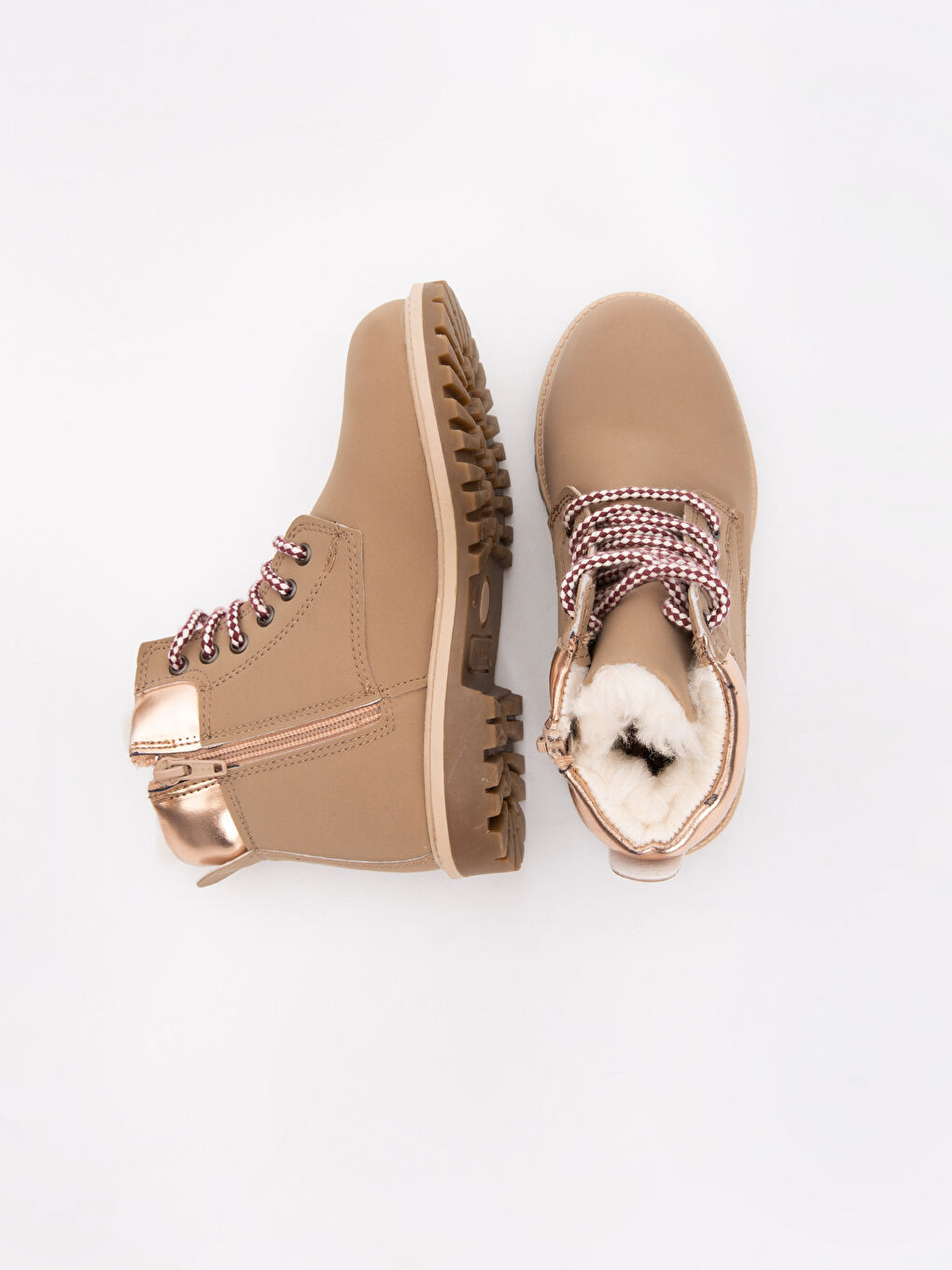 Девочки Бежевый Ботинки-1