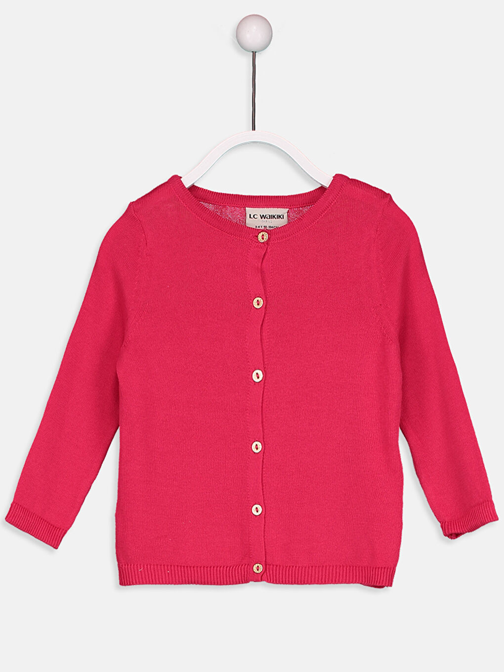 Fuşya Bisiklet Yaka Kız Çocuk Hırka