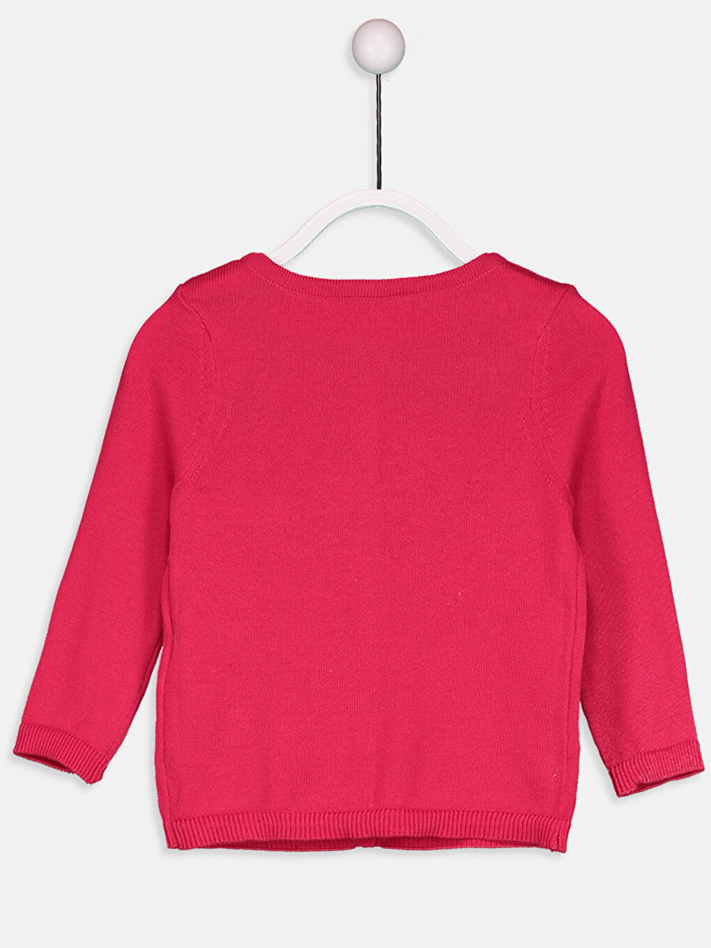 Fuşya Bisiklet Yaka Kız Çocuk Hırka-1