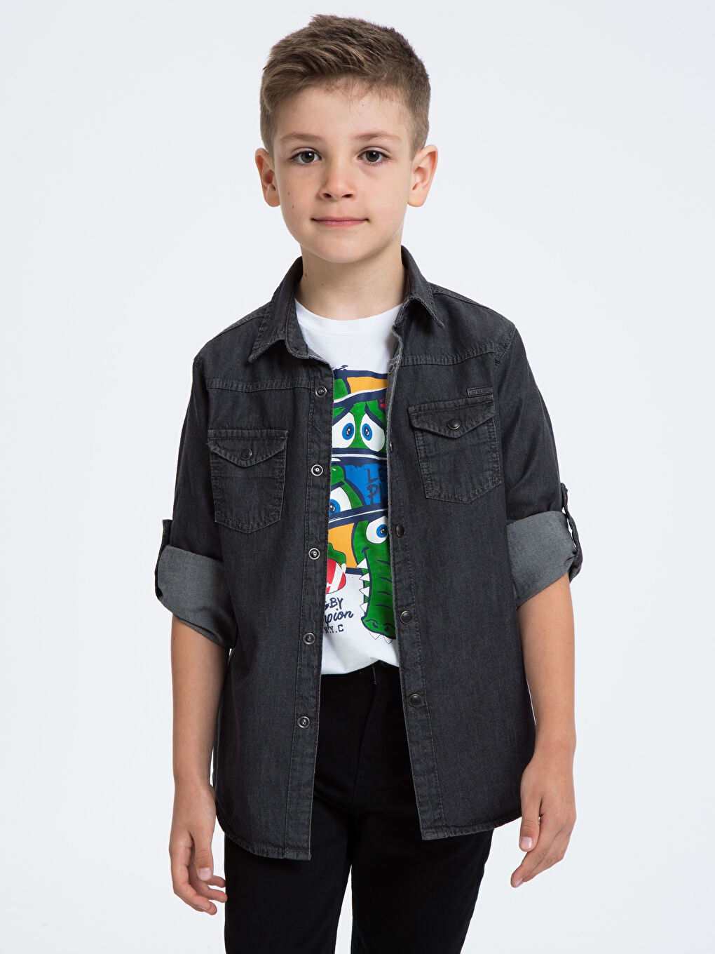 Boy GREY Denim Shirt