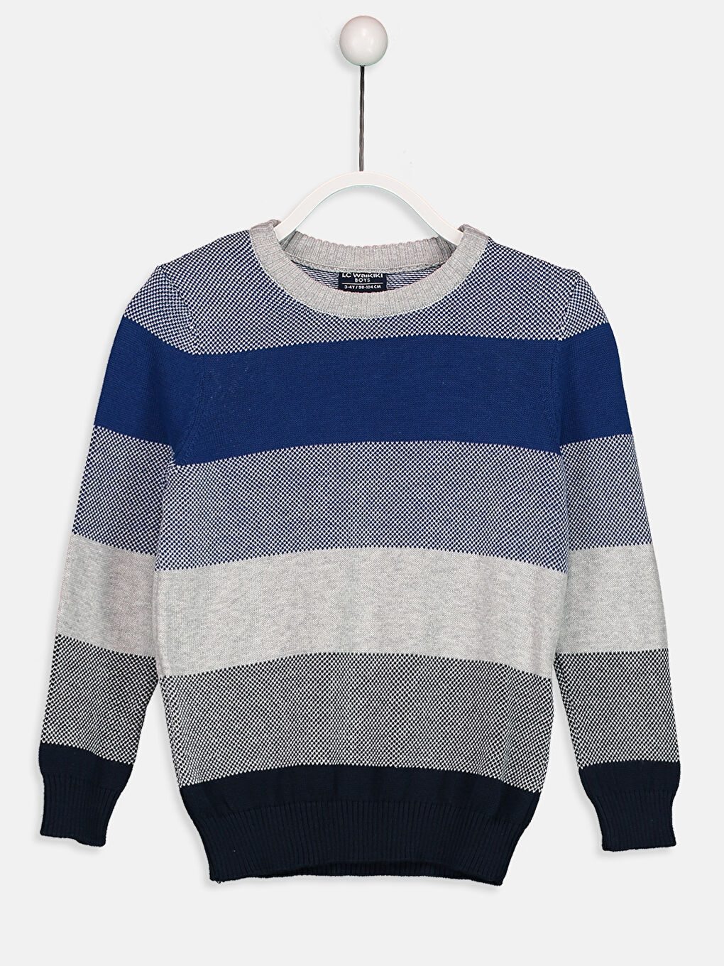 Beyaz-Açık Gri-Altın Kazak