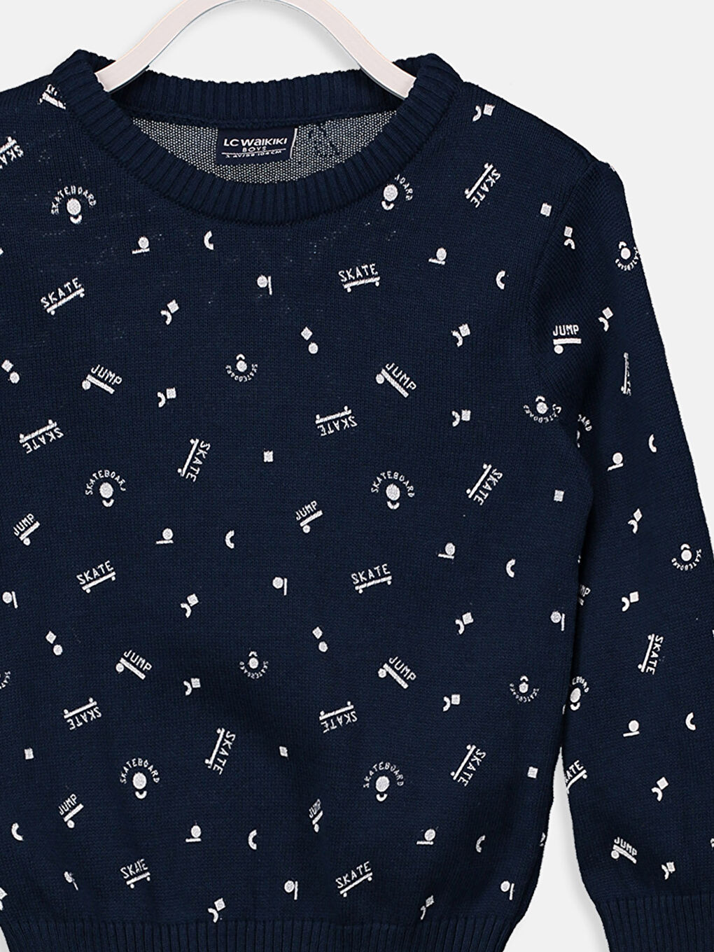 LCW Kids Crew Neck Patterned Long Sleeve Boy Tricot Sweater -8W0835Z4-JC7