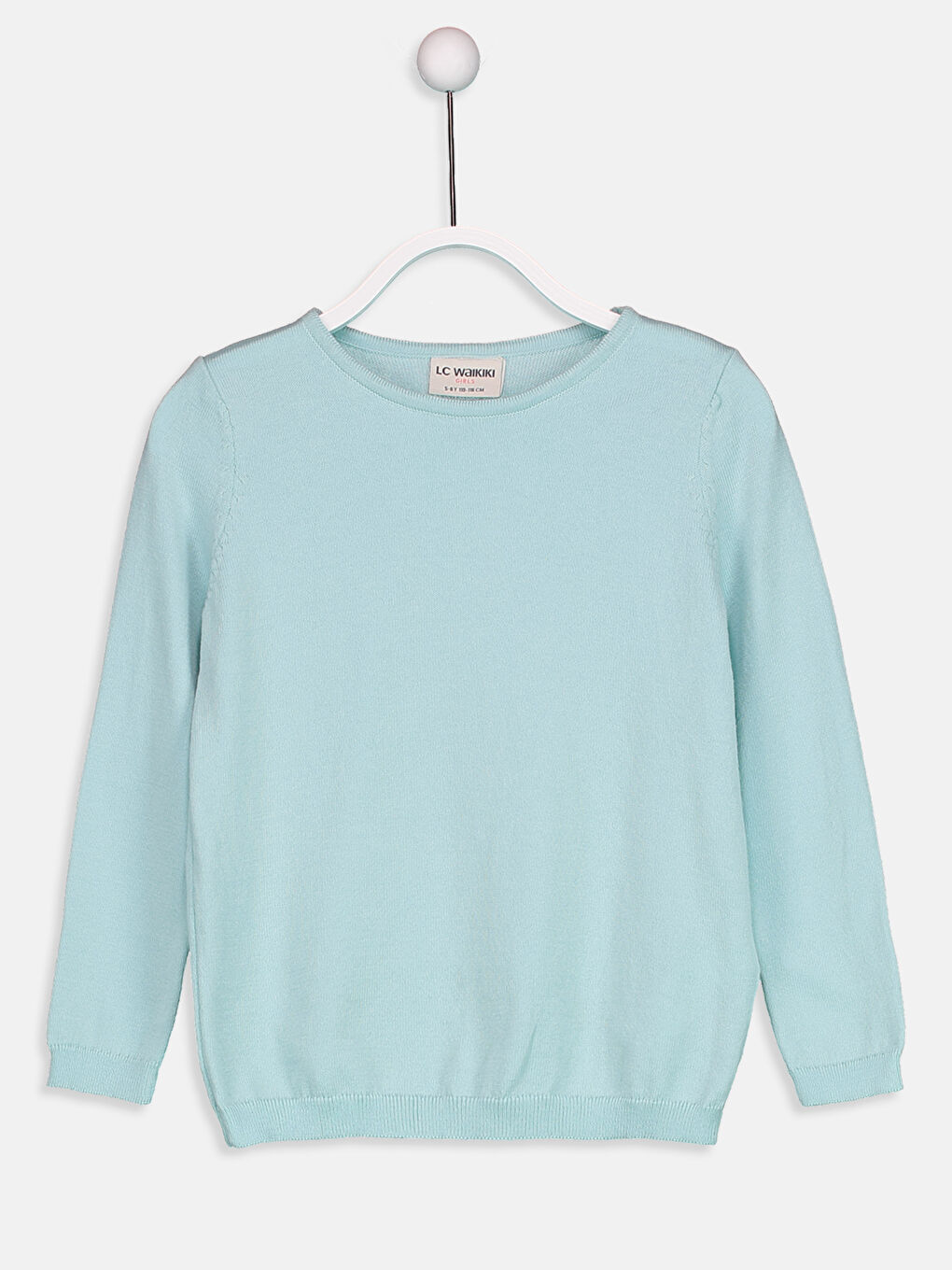 Turkuaz Bisiklet Yaka Kız Çocuk Kazak