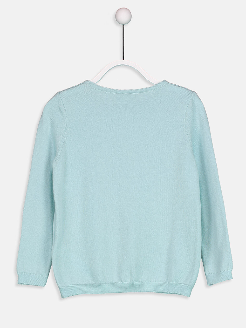 Turkuaz Bisiklet Yaka Kız Çocuk Kazak-1