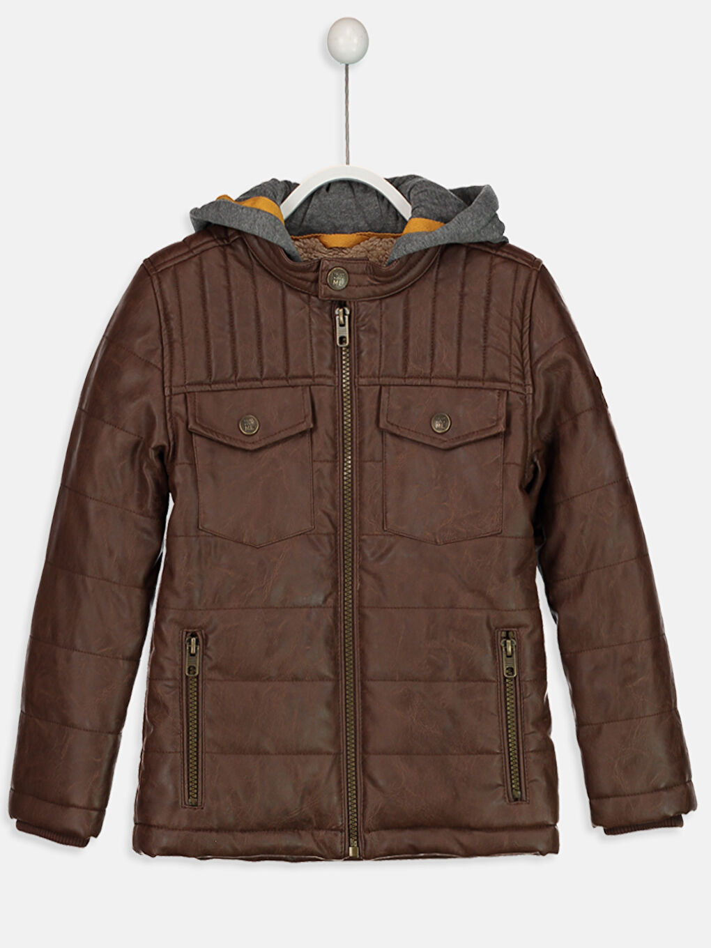 Manteau en simili cuir BRUN Garçon