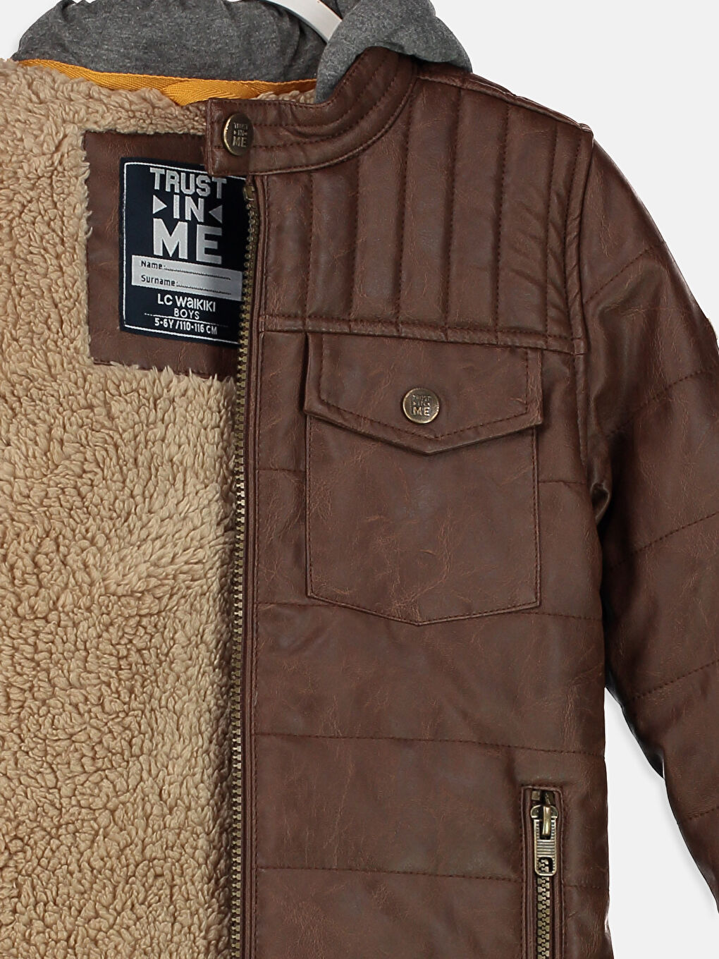 Manteau en simili cuir BRUN Garçon-2