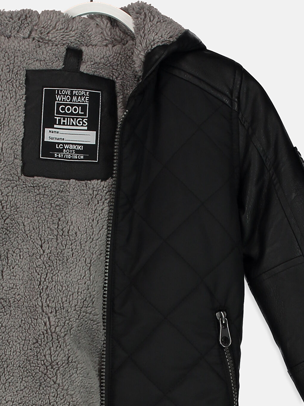 Yeni Siyah Deri Görünümlü Mont-2