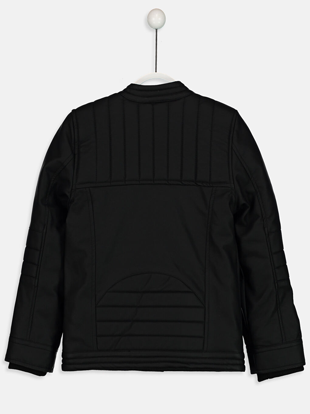 Yeni Siyah Deri Görünümlü Mont-2