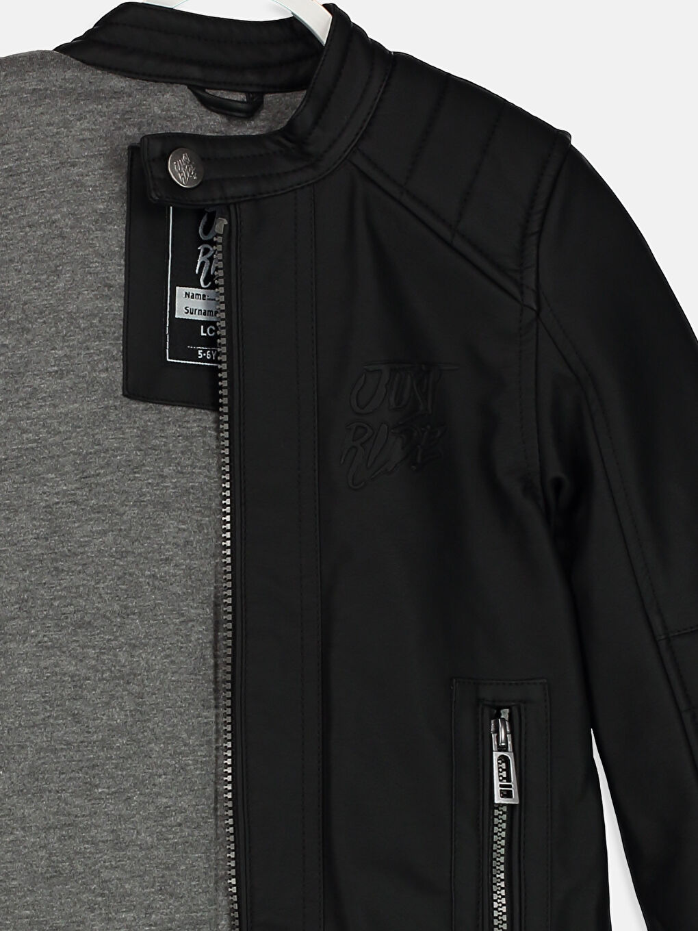 Yeni Siyah Deri Görünümlü Mont-3