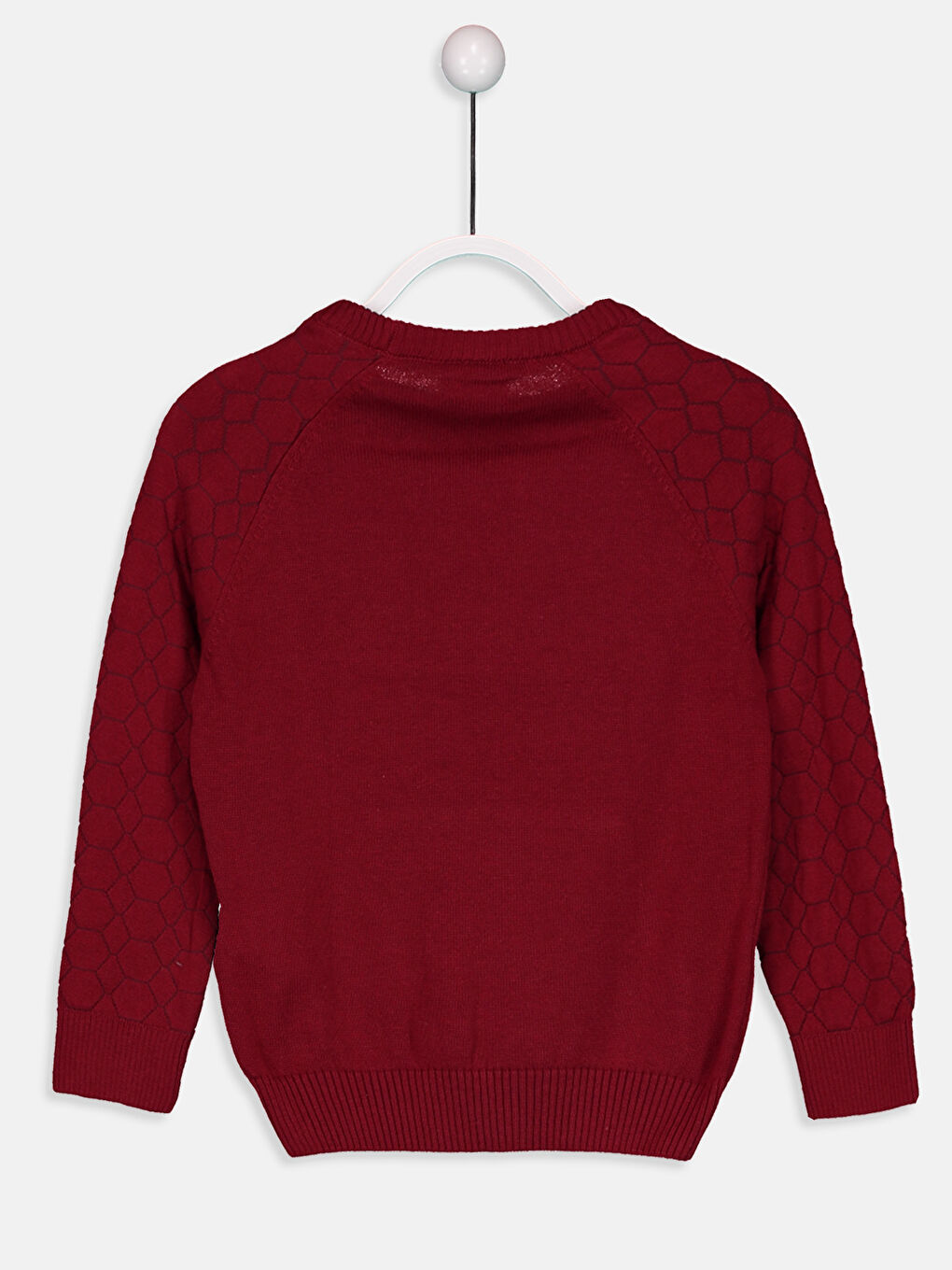 Crew Neck Patterned Long Sleeve Boy Tricot Sweater-1