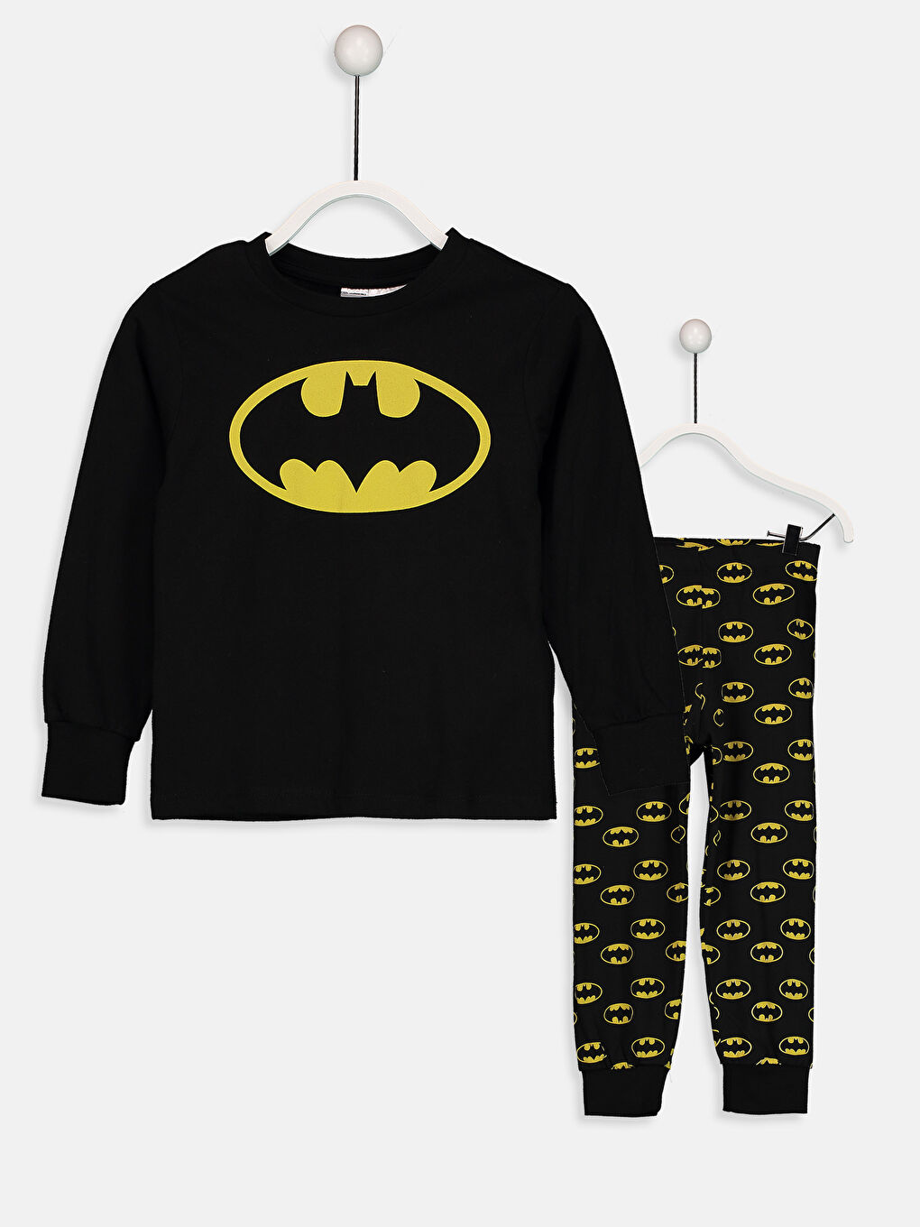 Siyah Uzun Kollu Erkek Çocuk Pijama Takım