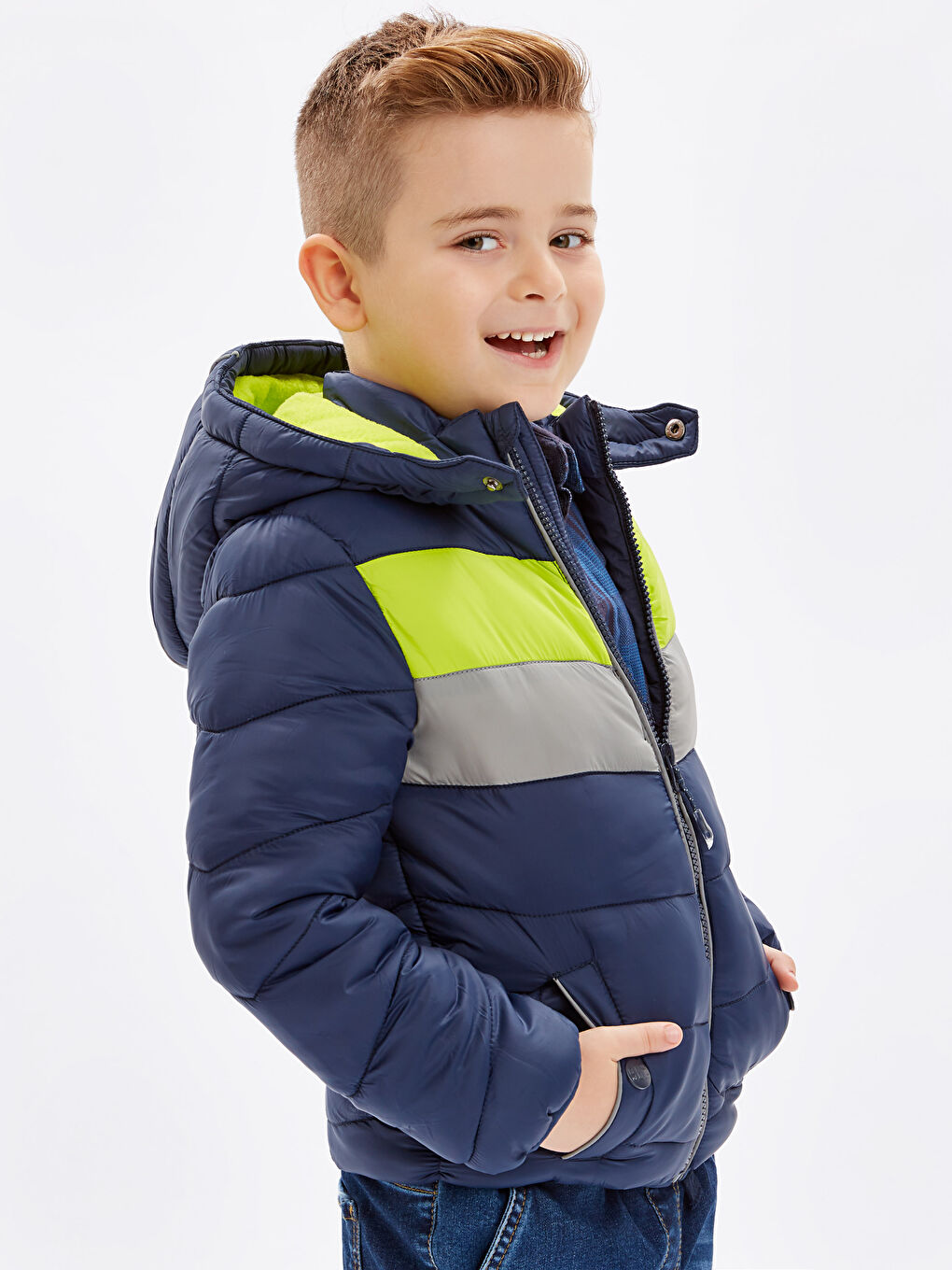 Мальчики Синий Пуховое пальто