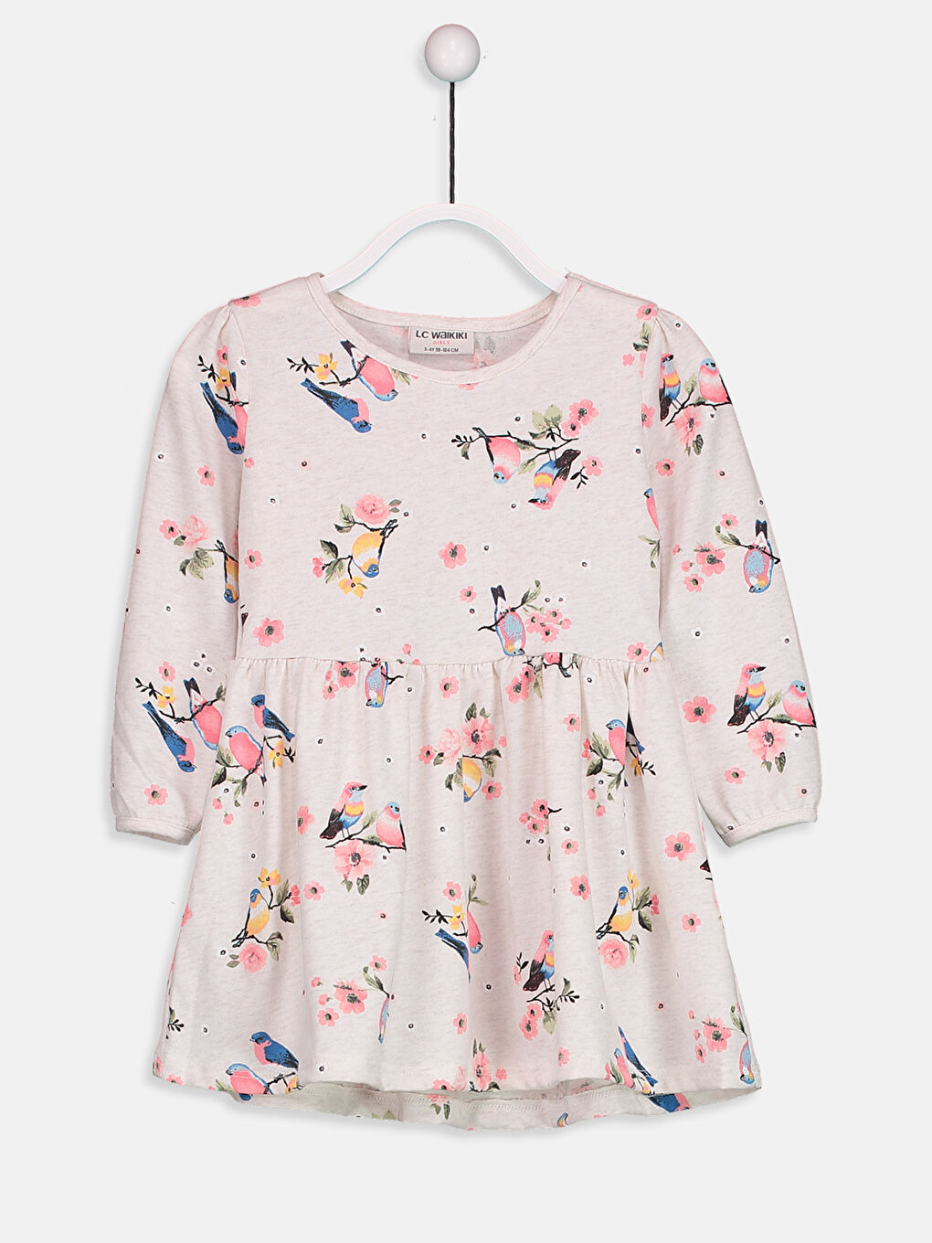 Ekru Baskılı Elbise