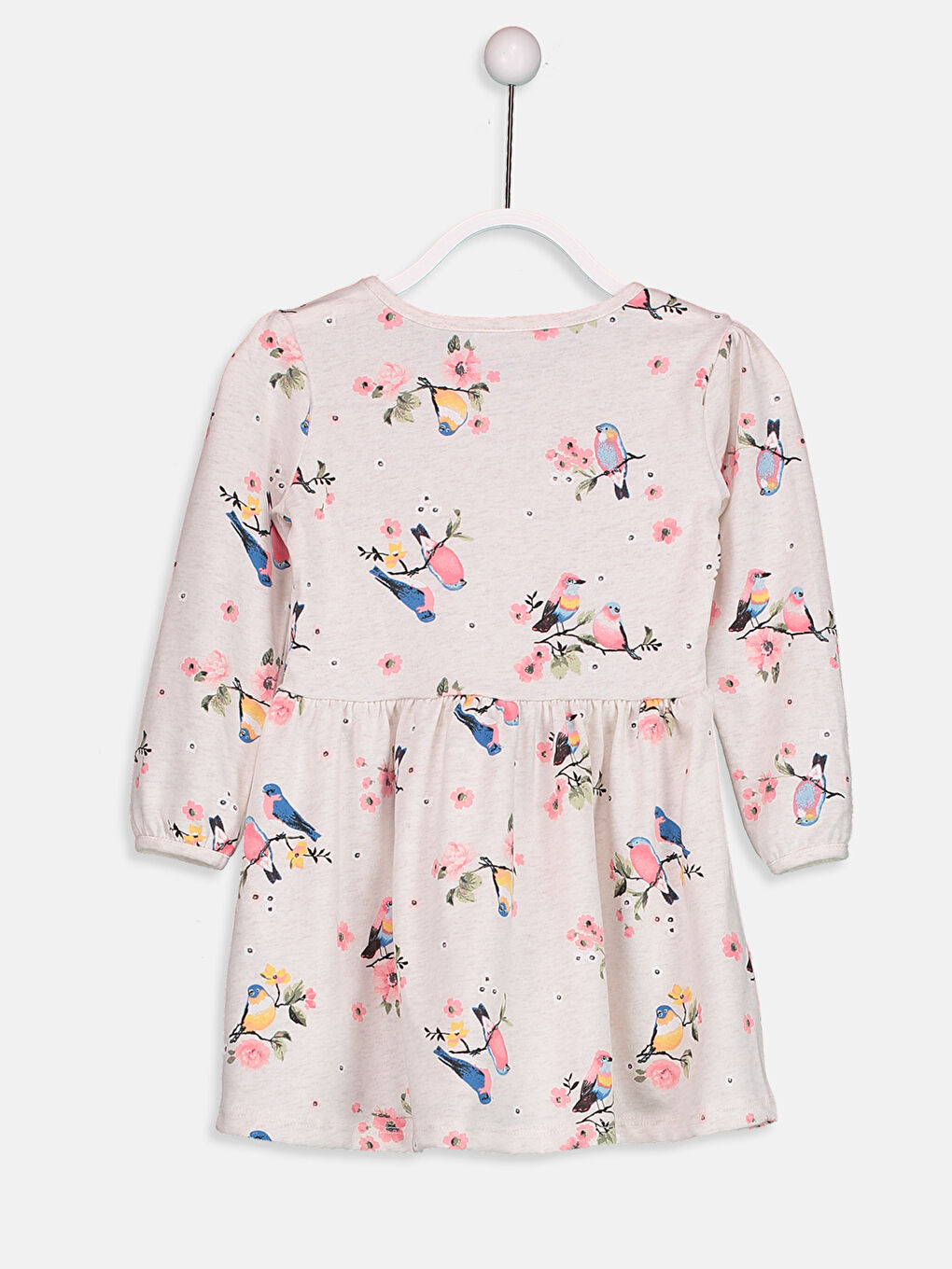 Ekru Baskılı Elbise-1