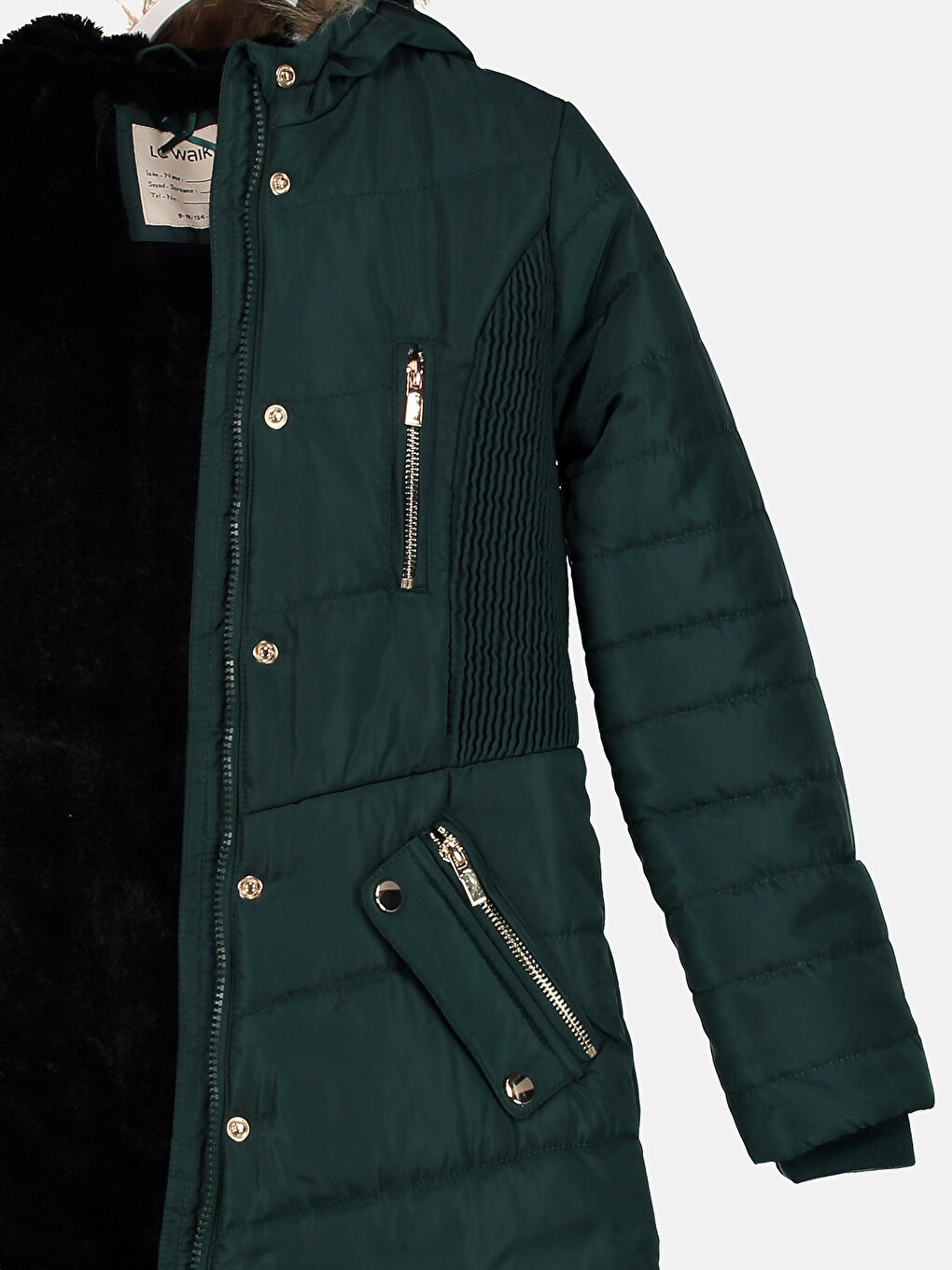 Толстое пальто с капюшоном для девочек-2