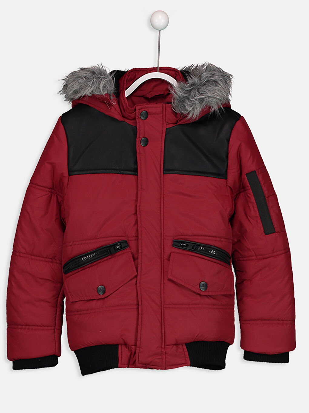 Koyu Kırmızı Şişme Mont-1