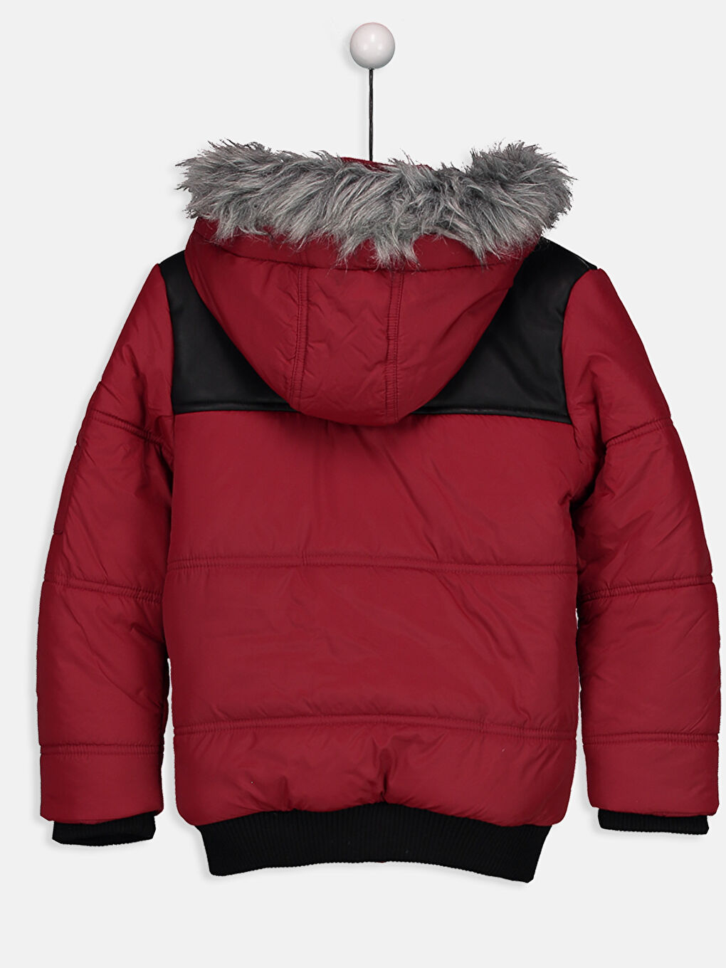 Koyu Kırmızı Şişme Mont-3