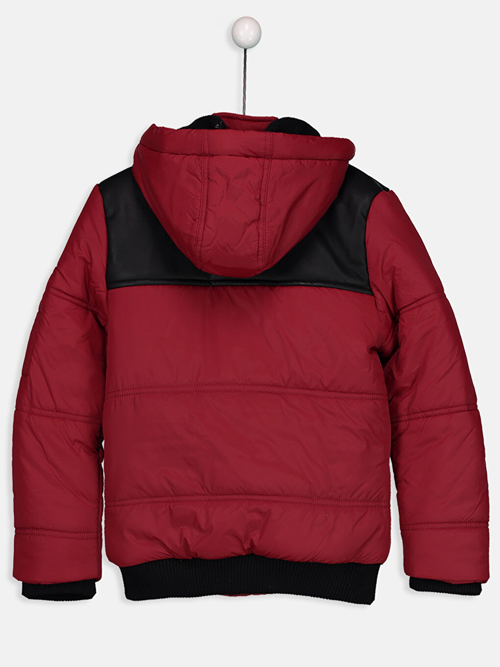 Koyu Kırmızı Şişme Mont-4