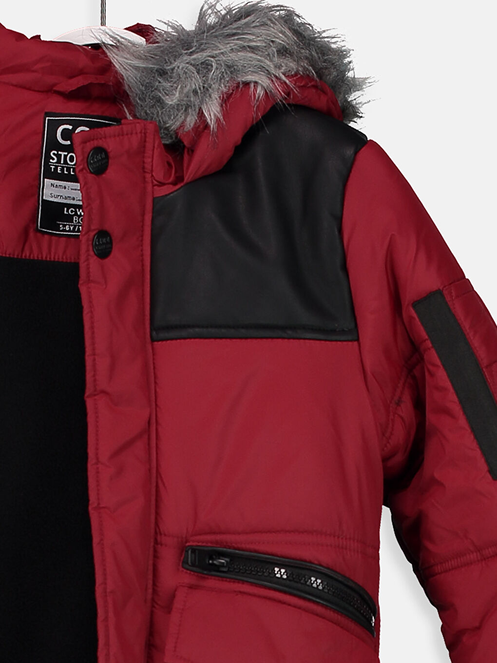 Koyu Kırmızı Şişme Mont-5