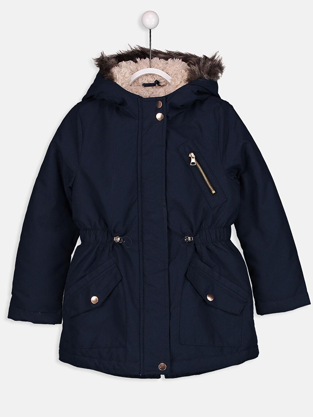 Girl NAVY Overcoat