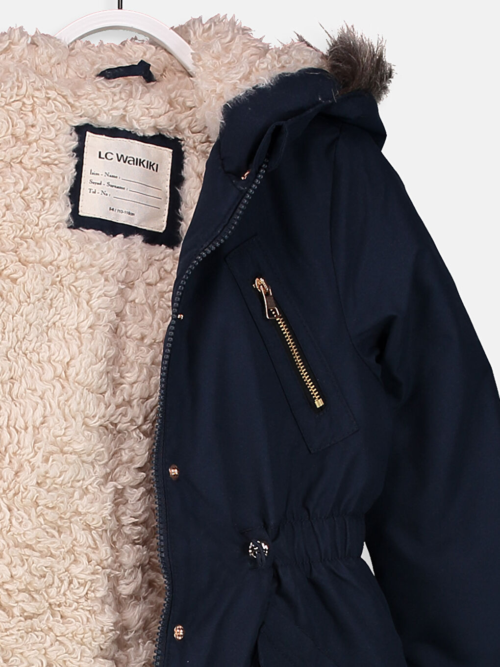 Girl NAVY Overcoat-2