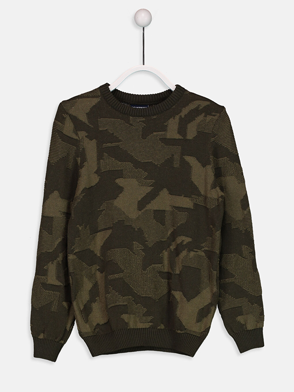 Pull-over Tricot À Motifs Col Rond Manches Longues Garçon