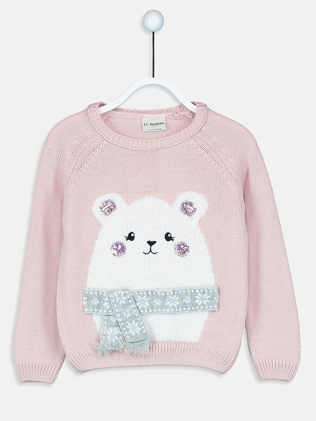 Pembe Bisiklet Yaka Kız Çocuk Kazak