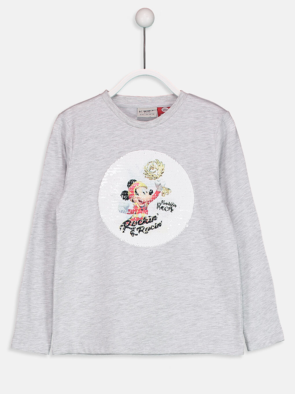 Gri Bisiklet Yaka Uzun Kollu Erkek Çocuk Tişört-2