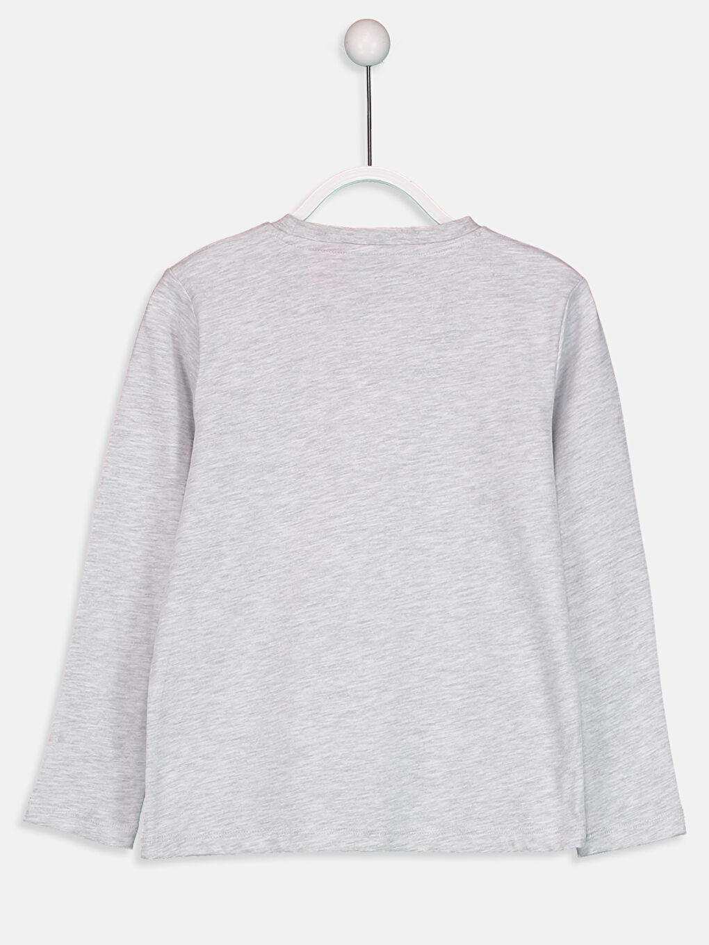 Gri Bisiklet Yaka Uzun Kollu Erkek Çocuk Tişört-3