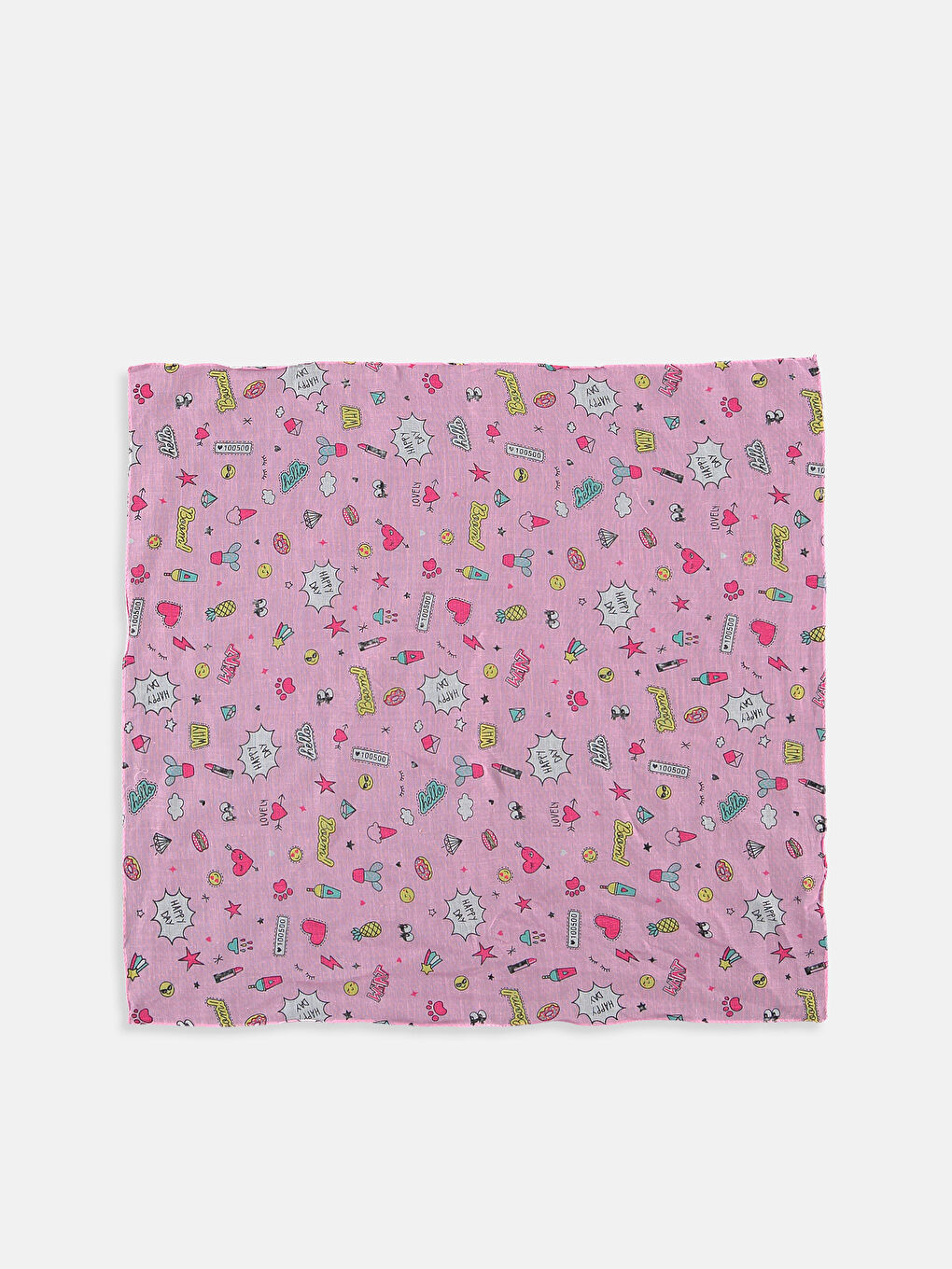 Pembe Baskılı Bandana-1