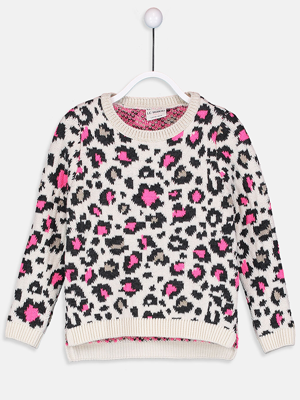 Ekru Bisiklet Yaka Kız Çocuk Kazak