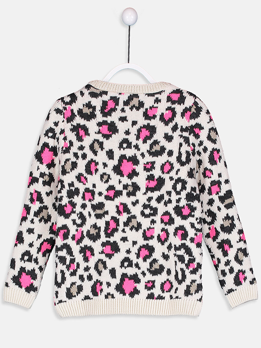 Ekru Bisiklet Yaka Kız Çocuk Kazak-1