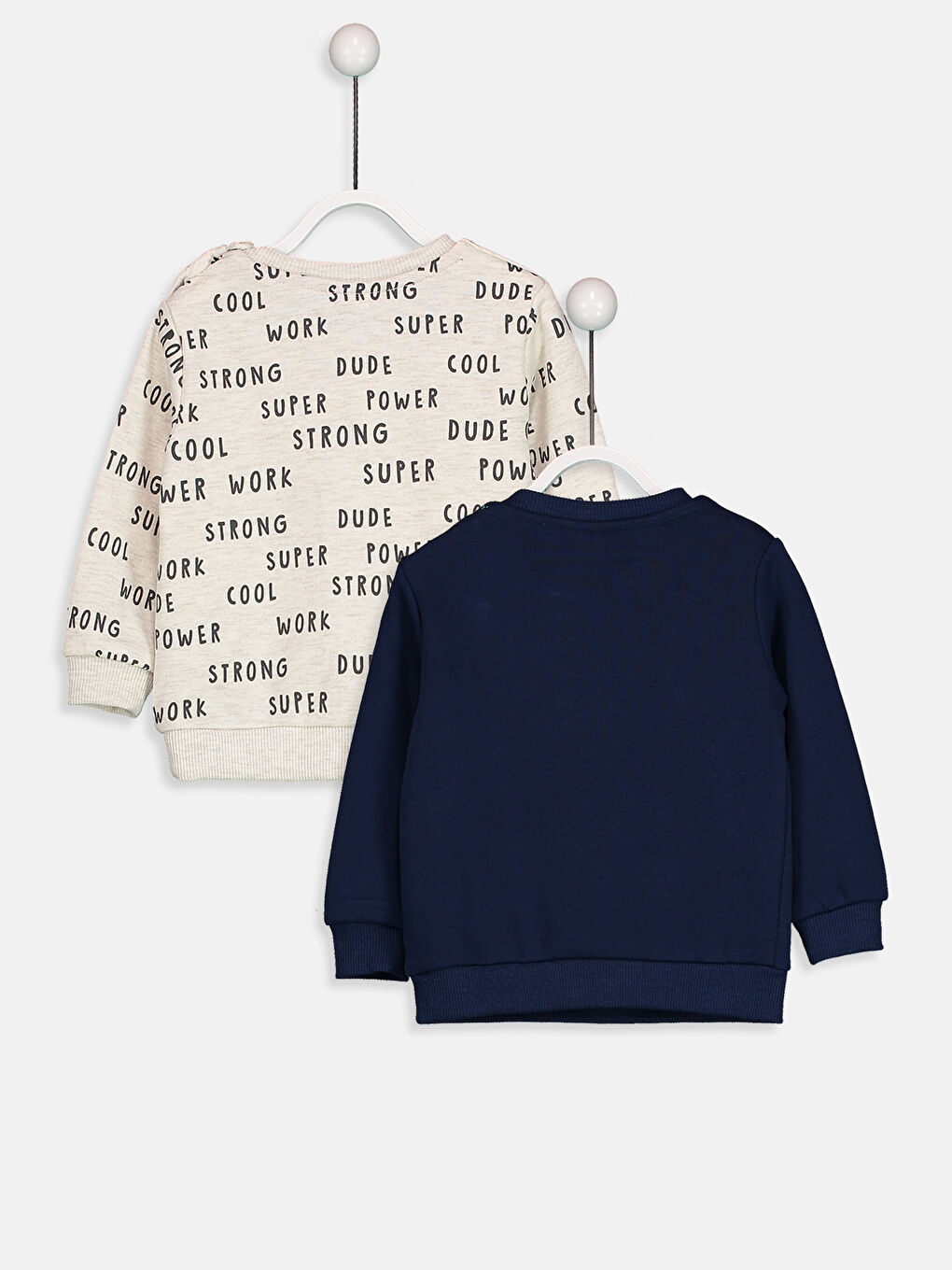 LCW baby Crew Neck Long Sleeve Printed Baby Boy Sweatshirt 2-Pack -8W0780Z1-NK3