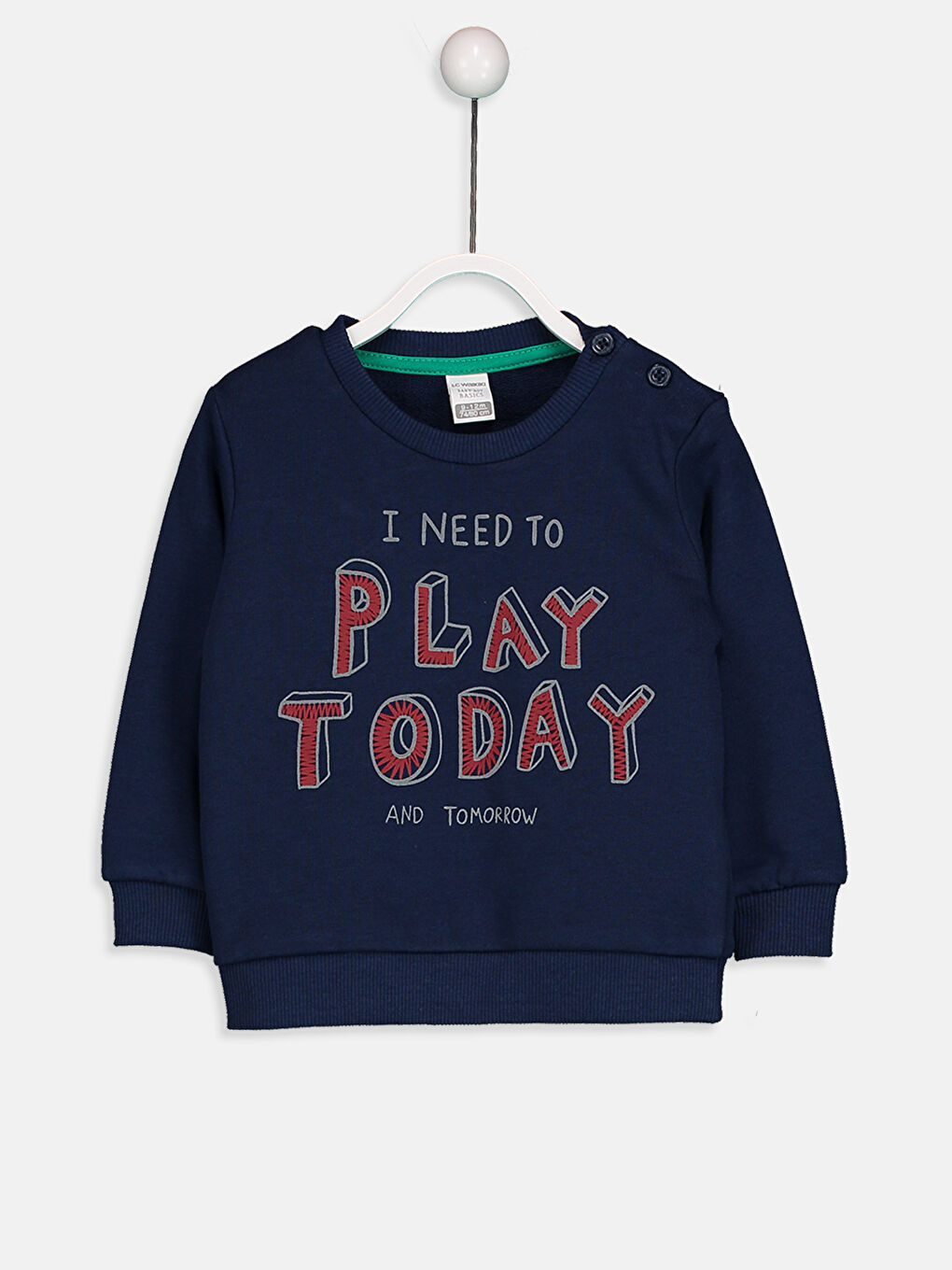 LCW baby Crew Neck Long Sleeve Printed Baby Boy Sweatshirt 2-Pack -8W0780Z1-NK3