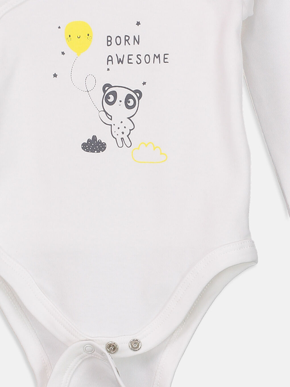 Ekru Baskılı Çıtçıtlı Body-2