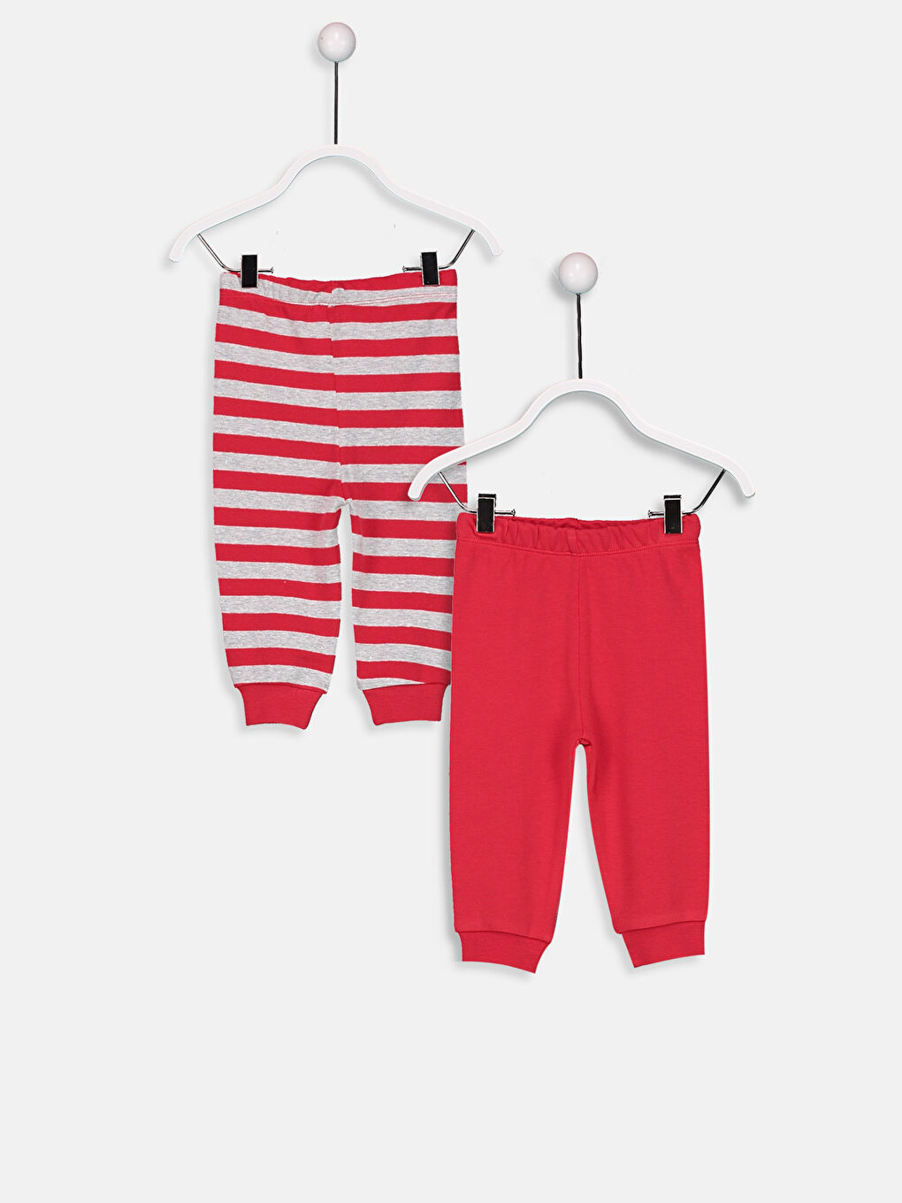 Kırmızı Erkek Bebek Pamuklu Pijama Alt 2li