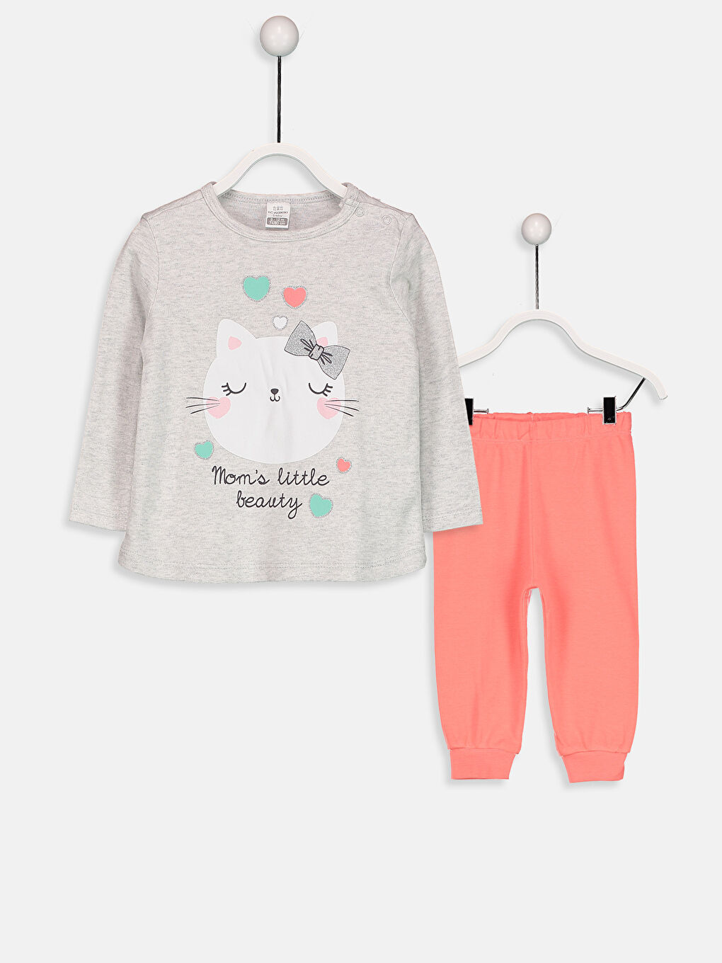 Beyaz Kız Bebek Pijama Takımı