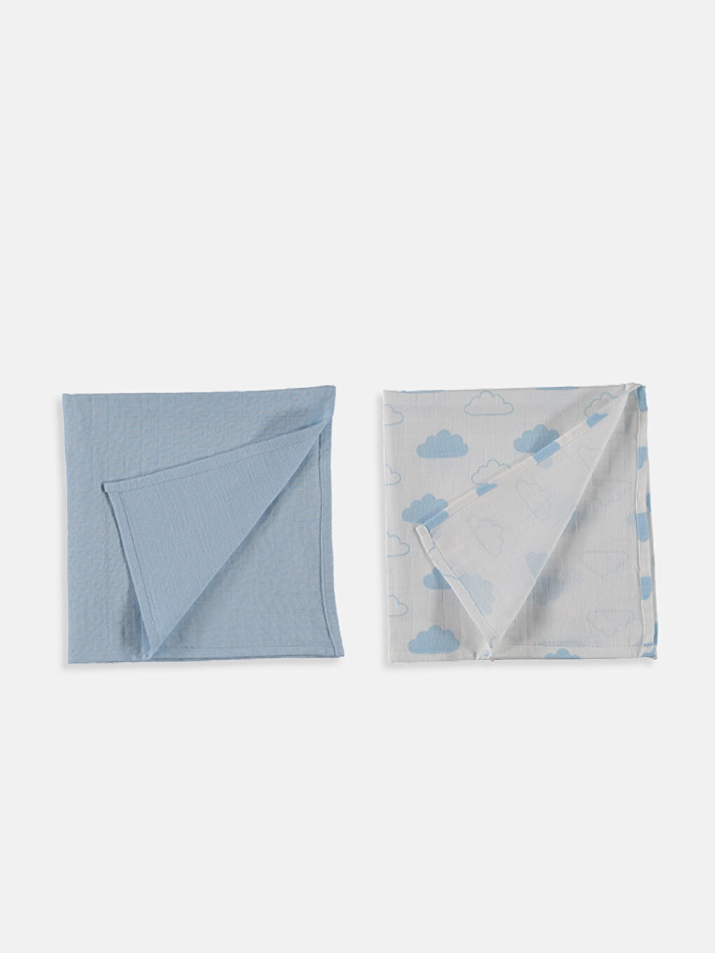 Lot de 2 Carrés de Mousseline en Coton pour Bébé Garçon-1