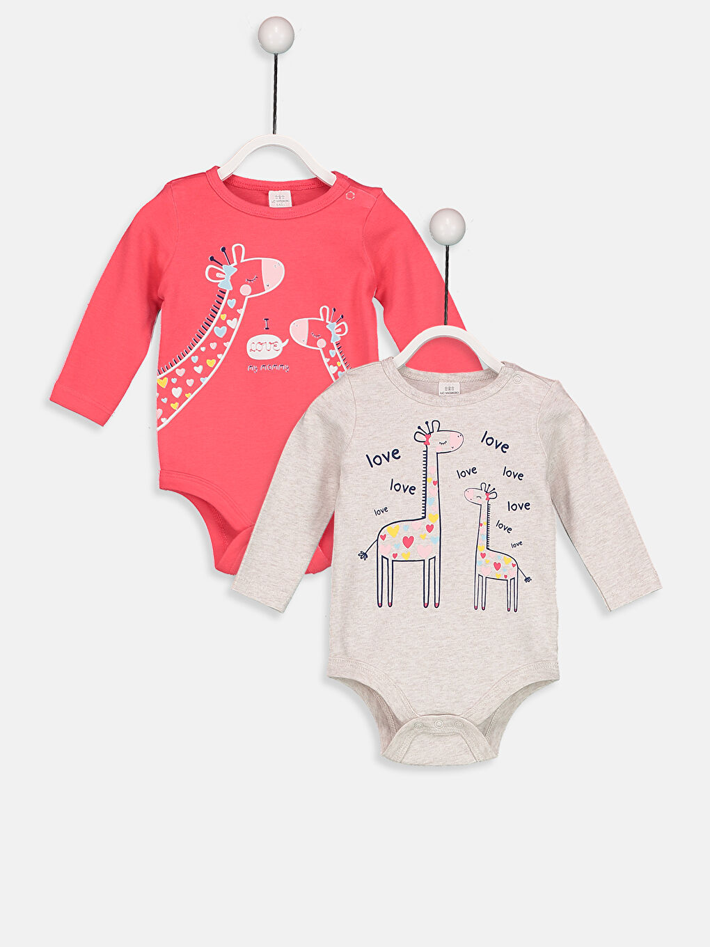 Lot de 2 bodys en coton bébé fille