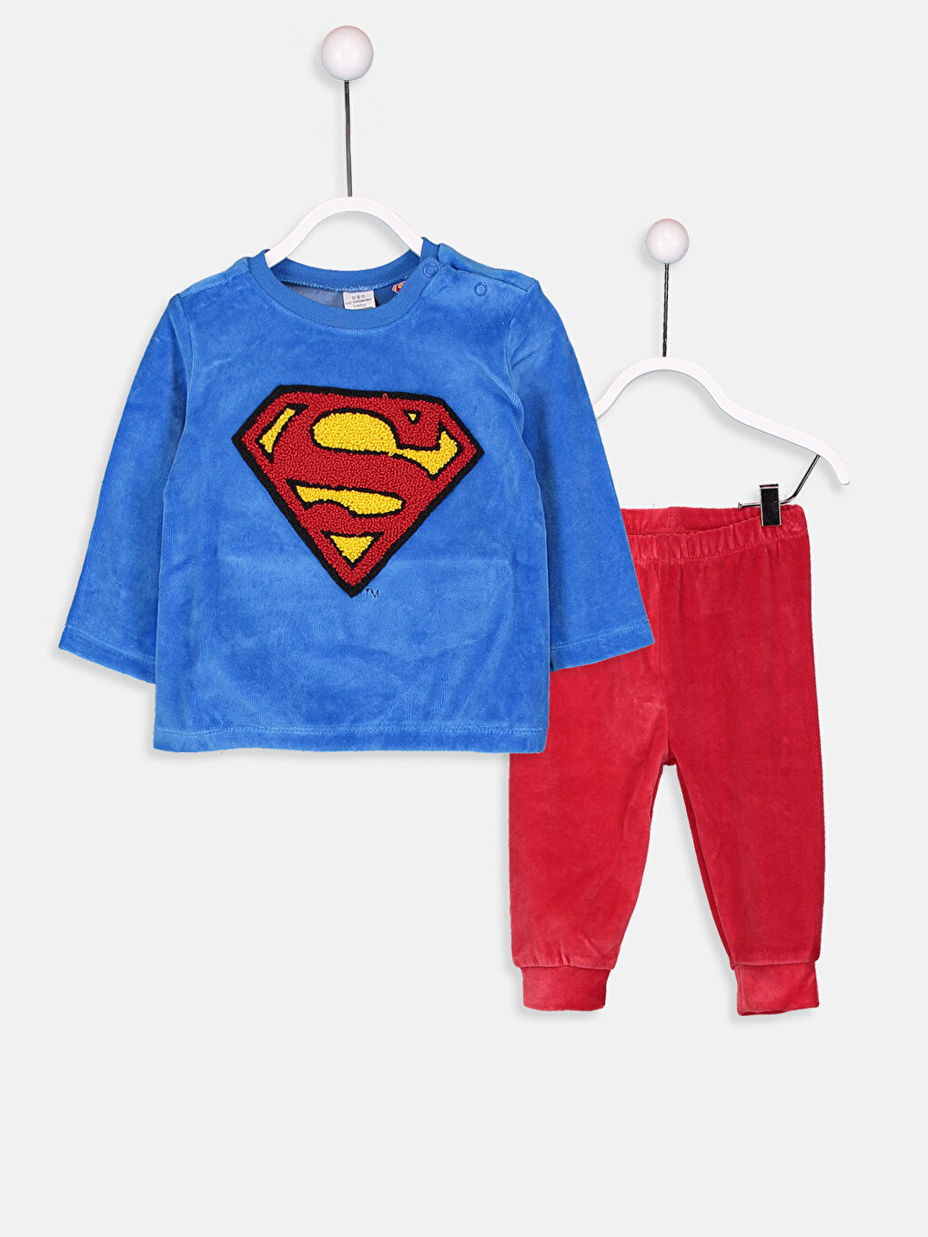 LCW baby Baby Boy Velvet Superman Pajamas Set -8WK122Z1-H9U